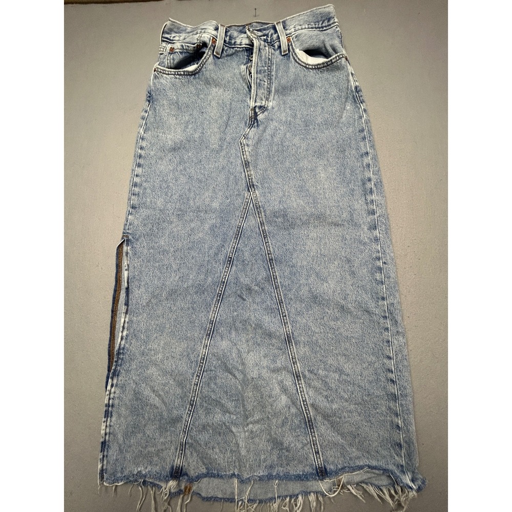 Levi's Icon Skirt Cotton Denim Light Wash Blue W30 Womens